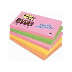Bloczek Samoprzylepny Post-It Super Sticky 76x127 450k Neonowy 655S-N 090316
