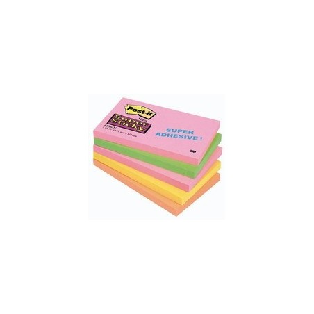 Bloczek Samoprzylepny Post-It Super Sticky 76x127 450k Neonowy 655S-N 090316