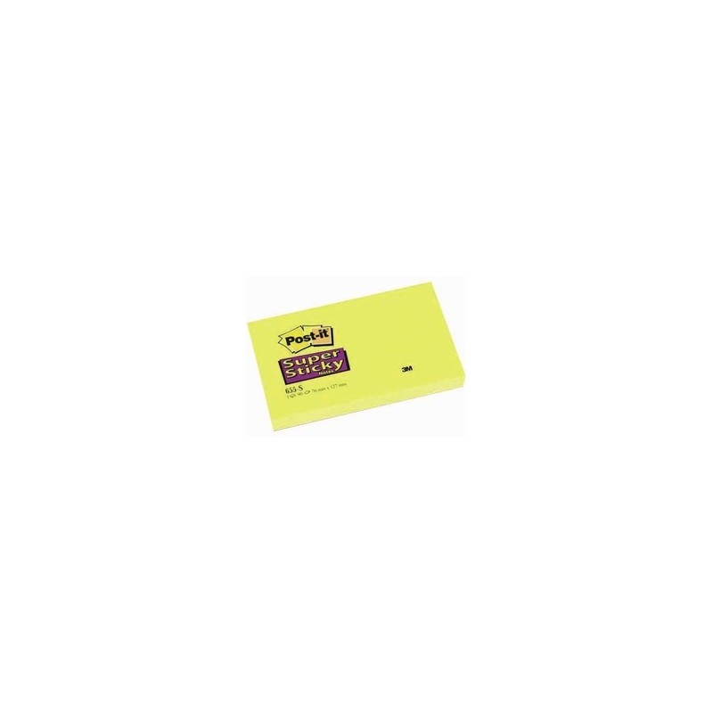 Bloczek Samoprzylepny Post-It Super Sticky 76x127 90k Żółty 655-S 090295
