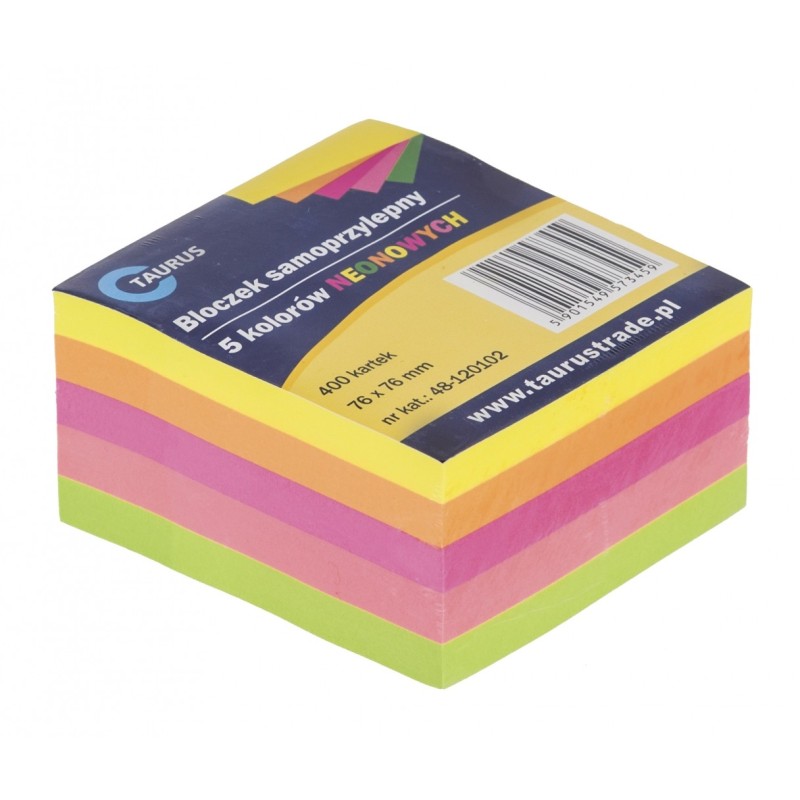 Bloczek samoprzylepny TT 75x75 450k. Mix Neon 7338-5N