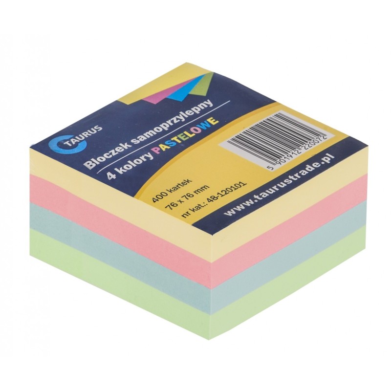 Bloczek samoprzylepny TT 75x75 450k. Mix Pastel 7328-5P