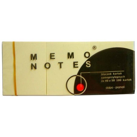 Notes Samoprzylepny Memo Notes Dalpo Żółty 100kart 50x40mm 3szt 220044