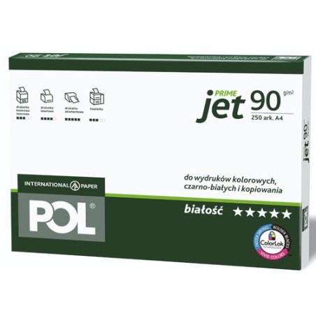 Papier Ksero A4/90g PolJet 250ark  9 ryz/1 karton 810009
