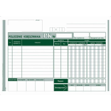 Polecenie Księgowania A4 439-1 offset MiP
