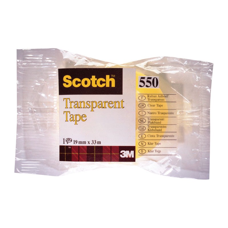 Taśma Samoprzylepna Scotch 550 Trans. 19mm x 33m W Folia 3M 090370