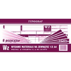 WZ 1/3A4 6pozycji Typograf Ind.01099