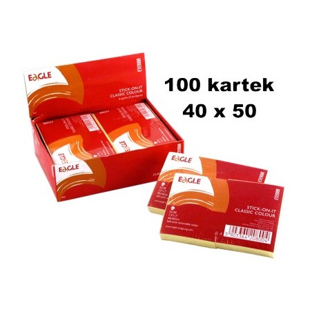 Notes Samoprzylepny Eagle 75x75 100k Żółty 020331